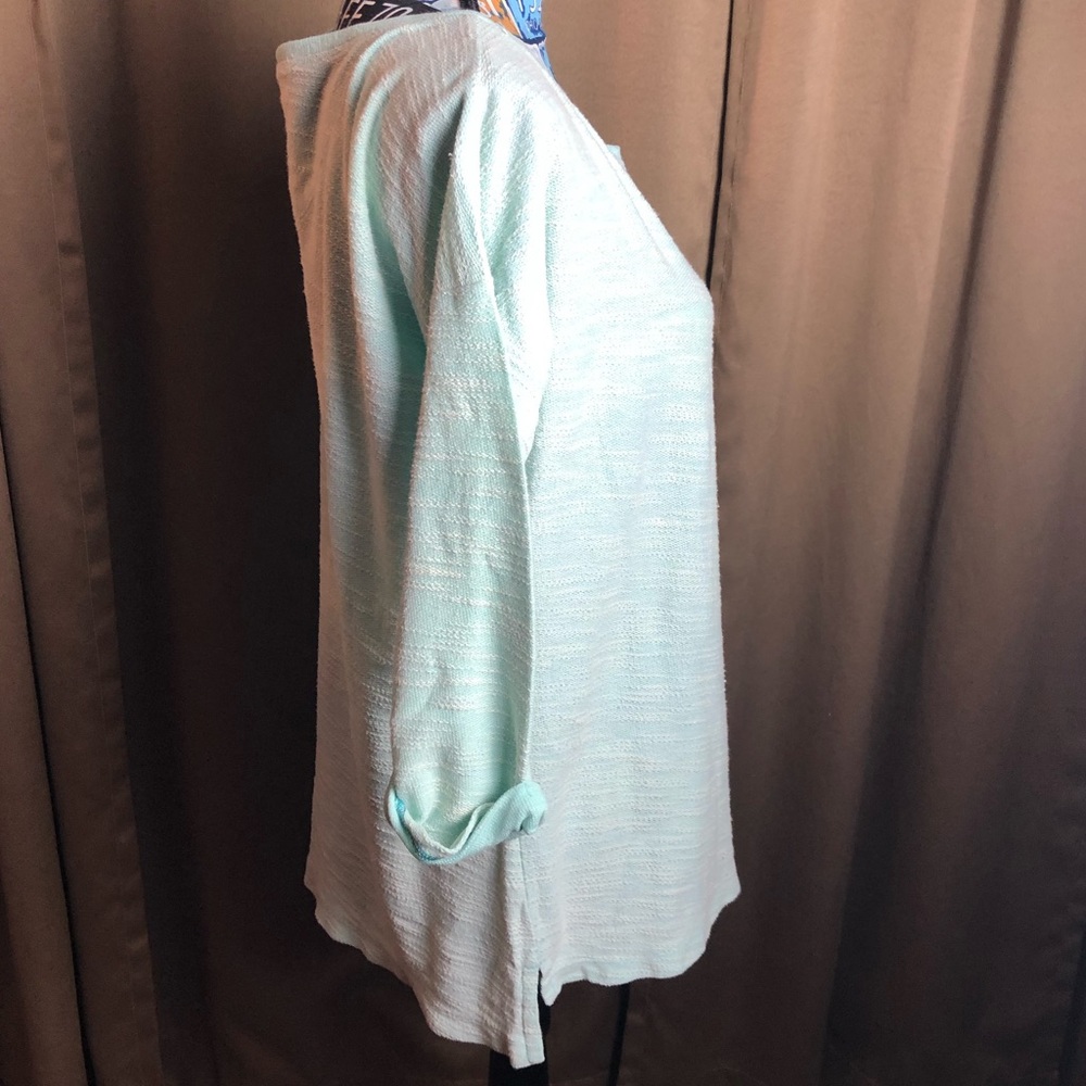 Columbia 3/4 Sleeve Outdoor Teal Crew Scoop Neck Shirt - Picture 4 of 11